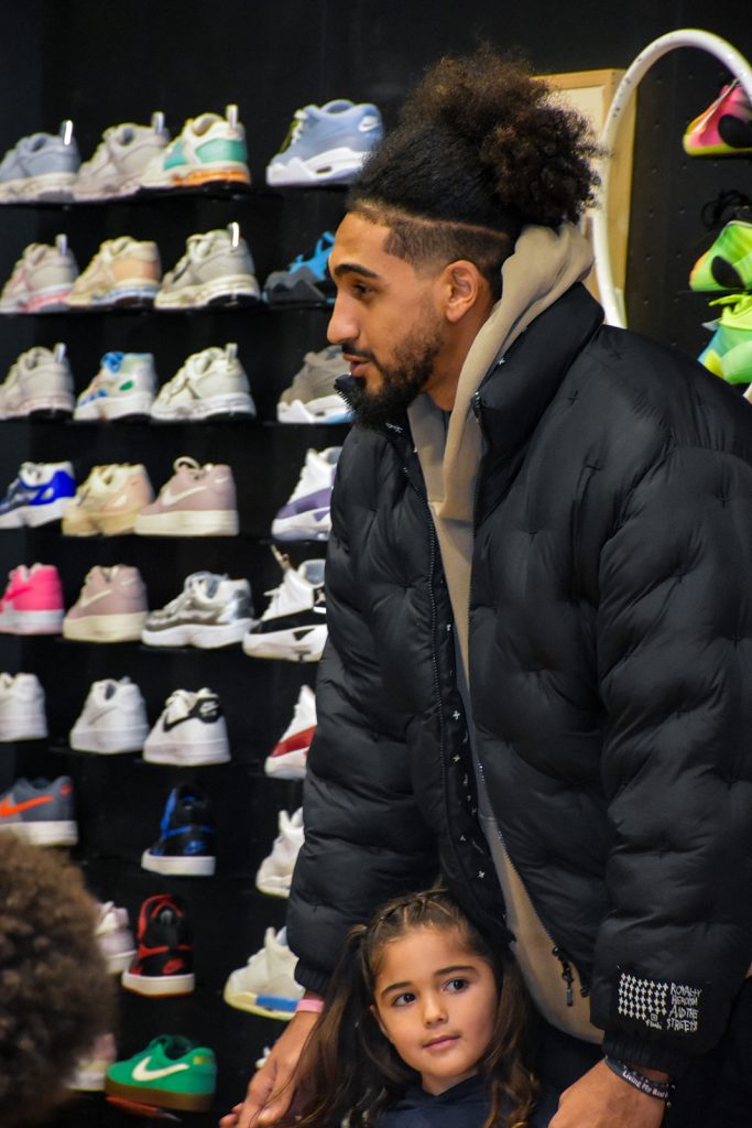 Indiana Pacers forward Obi Toppin hosting a community event at Dick's Sporting Goods on the northeast side of Indianapolis, Indiana in December of 2025.