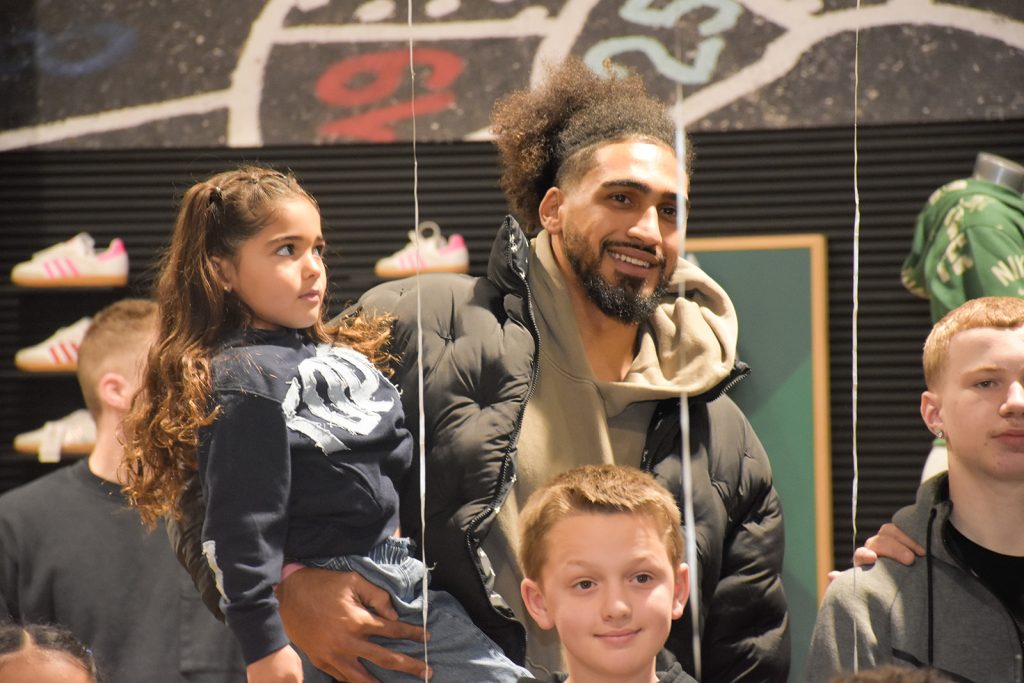 Indiana Pacers forward Obi Toppin hosting a community event at Dick's Sporting Goods on the northeast side of Indianapolis, Indiana in December of 2025.